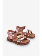 Dětské sandálky s suchým zipem a propletenými pásky v multikoloru Dianttha