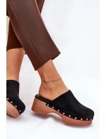 Chodaky Klapky Dámské S Hroty Eko Semišové Černé Ellason