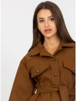 Dámský kabát EM PL 2939 85 hnědá Dámský kabát EM PL 2939 85 hnědá