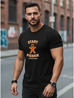 Pánské tričko s potiskem OLD BIRDERS černé FashionStreet NX0108R Pánské tričko s potiskem OLD BIRDERS černé FashionStreet NX0108R