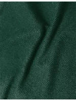 Vypasované žebrované šaty v lahvově zelené barvě s kulatým výstřihem (5131-38)