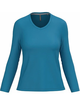 Kariban K 382 Dámské tričko do V s dl. rukávem 20.K382 tropical blue