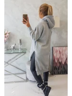 Zateplená mikina s bočními rozparky šedá Zateplená mikina s bočními rozparky šedá