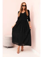 Šaty dlouhé na ramínka švestková