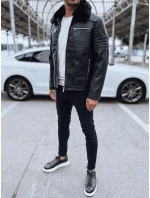 Pánská kožená bunda černá FashionStreet TX4710