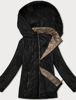 Černá dámská prošívaná bunda s odepínací kapucí S'West (B8356-1)