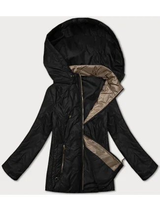 Černá dámská prošívaná bunda s odepínací kapucí S'West (B8356-1)