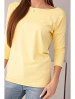 Dámská halenka s lodičkovým výstřihem citronová