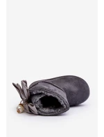 Dětské Teplé Sněhule S mašlí Šedé Snowis