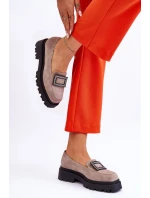 Pohodlné semišové mokasíny béžové Agathe