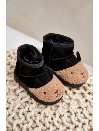 Zateplené dětské sněhule Lamy černé Esandira