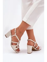 Dámské Sandály Na Podpatku Sergio Leone SK884 Perlové