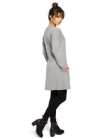 B042 Tunika s předním rozparkem - černá