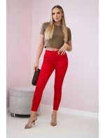 Kalhoty barevné džínové s mašlí červené Kalhoty barevné džínové s mašlí červené