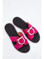 Dámské Pantofle Na Plochém Podpatku S Ozdobou Vinceza 17381 Fuchsie