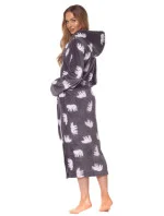 Dlouhý dámský župan 2126 Winter šedý - L&L