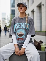 ZAKUANI dámské tričko s potiskem graphite FashionStreet RY2633