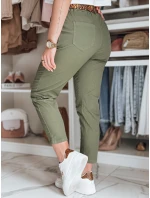 Dámské kalhoty s páskem MADELINA khaki FashionStreet UY2628