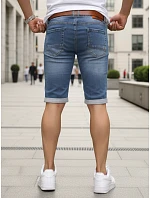 Pánské džínové šortky s páskem modré FashionStreet SX2580