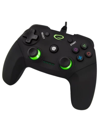 Gamepad Esperanza Vanquisher EGG110K (PC, PS3; barva černá, barva zelená)