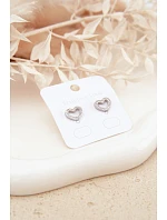 Klasické náušnice ve tvaru srdce stříbrné