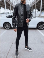 Pánská kožená bunda černá FashionStreet TX4714