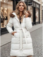 Dámská prošívaná zimní bunda s kožešinou STYLEBELLA bílá FashionStreet TY4610z
