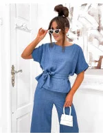 Světle modrý dámský letní dvoudílný komplet (82198) Světle modrý dámský letní dvoudílný komplet (82198)