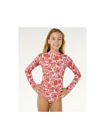 Dívčí plavací kombinéza RIP CURL Sunshine UPF LS Surfsuit – červená, dětská Dívčí plavací kombinéza RIP CURL Sunshine UPF LS Surfsuit – červená, dětská