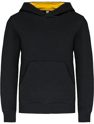 Kariban K 453 Dětská kontrastní mikina s kapucí 20.K453 black/yellow Kariban K 453 Dětská kontrastní mikina s kapucí 20.K453 black/yellow