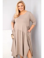 Dámská bavlněná sukýnka Plus Size s asymetrickým spodním lemem fango