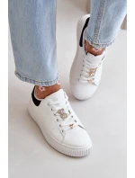 Nízké Tenisky Z Eko Kůže S Přívěsky Bílá-Černá Cillione Nízké Tenisky Z Eko Kůže S Přívěsky Bílá-Černá Cillione