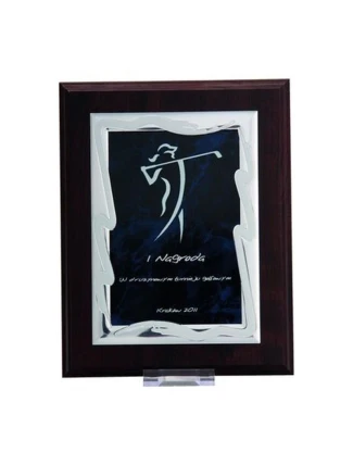 Plastový diplom s vyrytou kovovou destičkou