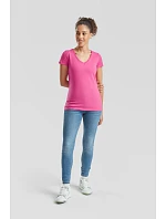 Fruit of the Loom Lady-Fit Valueweight V-Neck T Dámské tričko s výstřihem do V 16.1398 heather grey Fruit of the Loom Lady-Fit Valueweight V-Neck T Dámské tričko s výstřihem do V 16.1398 heather grey