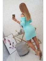 Mátové šaty se širokými ramínky