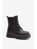 Zateplené botky workerky z eko kůže na zip černé Naleli