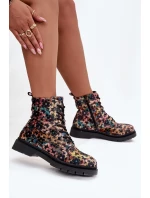 Dámské zimní kotníkové boty květinové Artiker 57C1050 multikolor