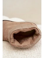 Kožené semišové kožené kozačky na podpatku s izolací Khaki Pelsa Kožené semišové kožené kozačky na podpatku s izolací Khaki Pelsa