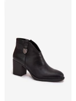 Dámské botky Talienne – zateplené, na sloupkovém podpatku, černé
