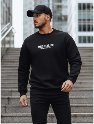 Pánská mikina s potiskem černá FashionStreet BX5922