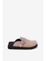 Semišové Pantofle Dámské Na Platformě Big Star RR274A376 Béžové Semišové Pantofle Dámské Na Platformě Big Star RR274A376 Béžové