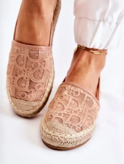 Klasické dámské espadrilky prolamované nude Catris