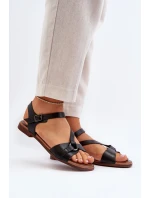 Zazoo Dámské kožené sandály černé