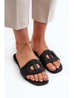 Černé dámské pantofle na plochém podpatku Dimrose Černé dámské pantofle na plochém podpatku Dimrose