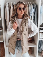 Dámská přechodná prošívaná vesta OLINVIA camel FashionStreet TY4835