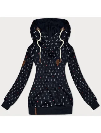 Černá vzorovaná dámská mikina (2304)