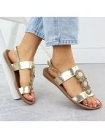 Dámské ploché sandály se zlatou ozdobou Filippo DS6882