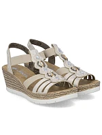 Dámské sandály espadrille pohodlné béžové Rieker 619B2-60