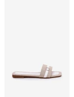 Plné Dámské Sandály S Páskem A Přezkou Béžovo-Bílé Zilina