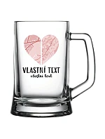 Personalizovaná pivní sklenice - Dvě místa, jedno srdce Personalizovaná pivní sklenice - Dvě místa, jedno srdce